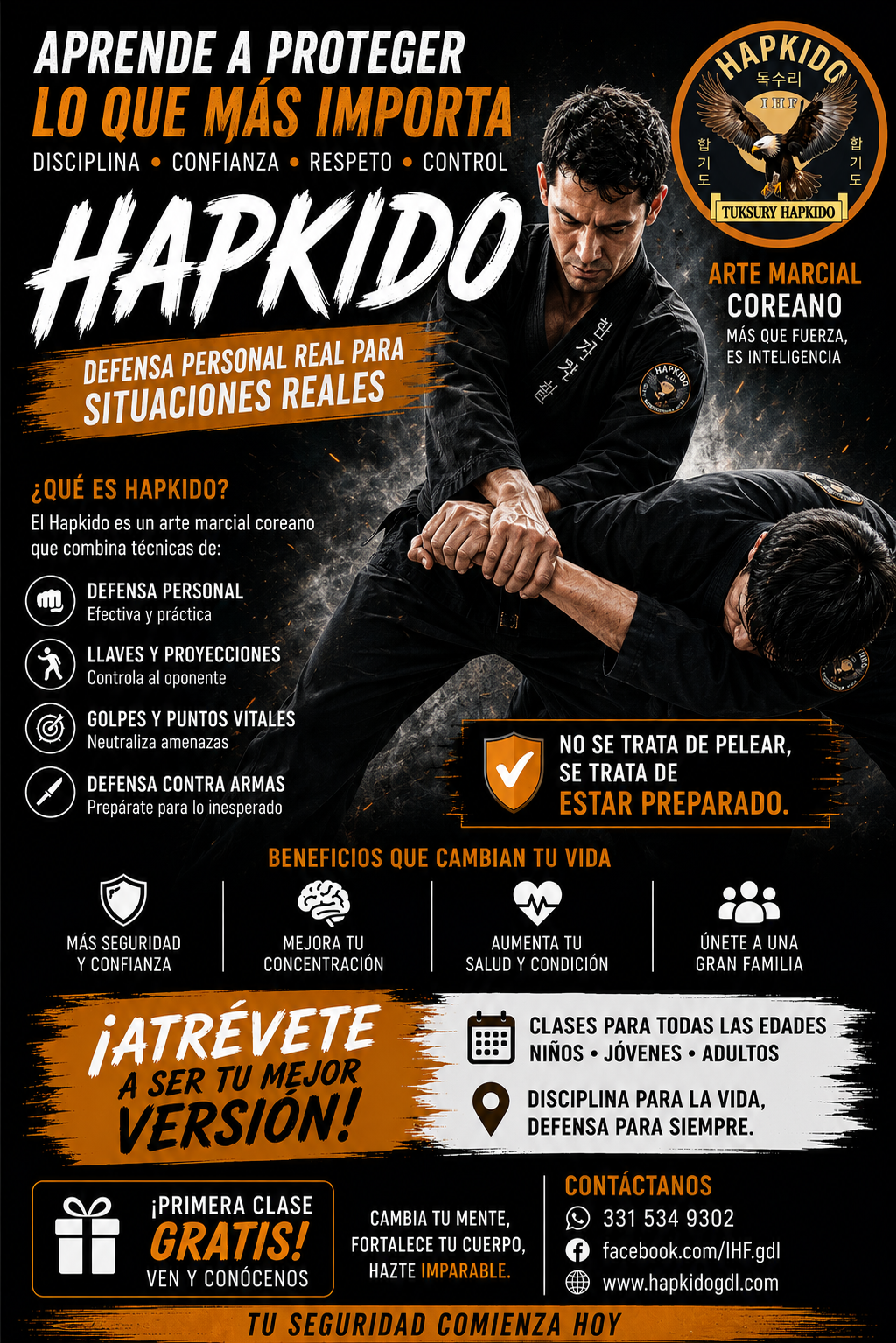 Póster de Hapkido: aprende a proteger lo que más importa
